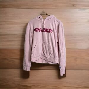 CHAMPION Hoodie Sweatshirt Womens Medium Athleticwear Workout 100% Cotton Crop